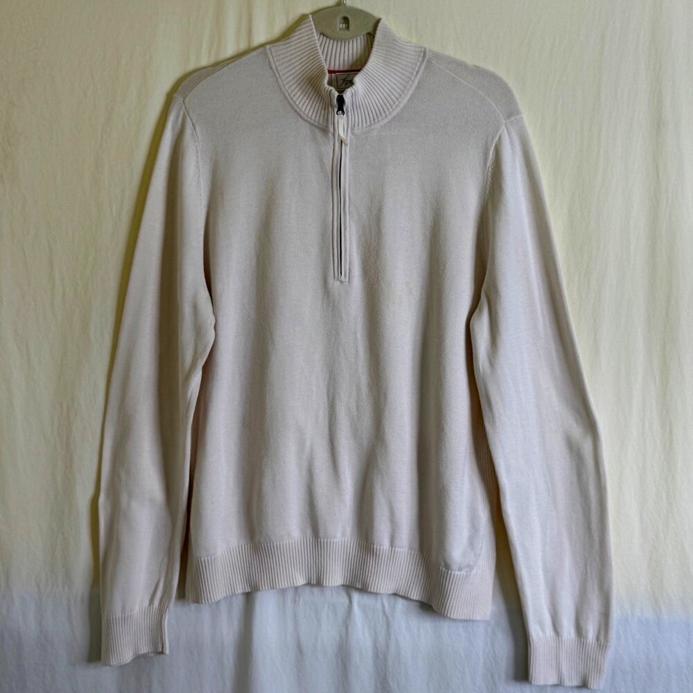 FOXCROFT Women's Cream Colored 1/4 Zip Pullover Sweatshirt Size XXL 2X